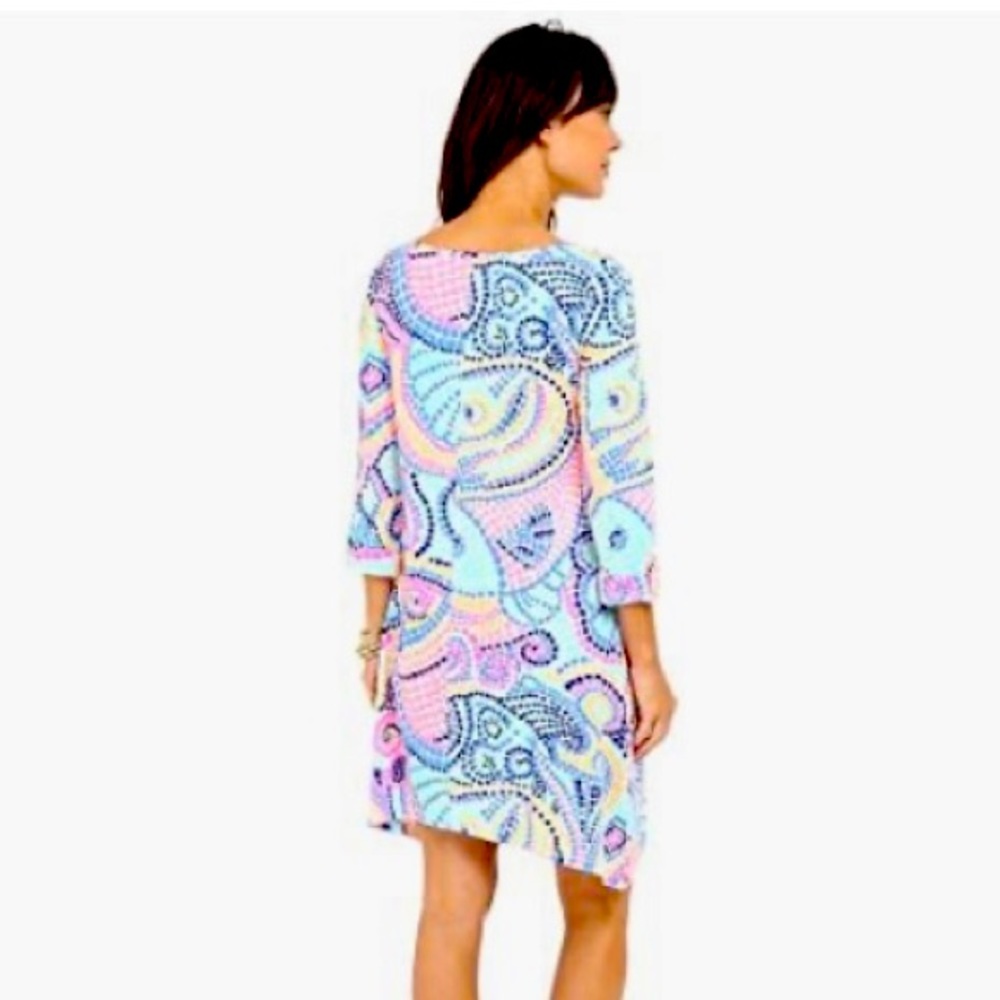 Lilly Pulitzer’s Edna Dress in Tile Wave.